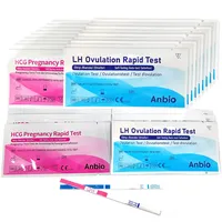 Anbio 50 Ovulationstest 25 miu/ml + 20 Schwangerschaftstest 10 mIU/ml - im Breite 5 mm HCG Frühschwangerschaftstest Schnellteststreifen Eisprung Test LH Fruchtbarkeitstest für Frauen