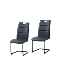 Hti-Living Schwingstuhl Kunstleder schwarz 2er Set