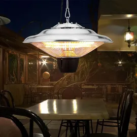 monzana MONZANA® Heizstrahler Deckenheizstrahler Infrarotstrahler 1500W IP24 2 Halogen Heizstäbe Terrassenstrahler Terrassenheizer Elektro Elektrisch