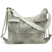 HARPA Schultertasche "GEORGIA", Mädchen, Gr. B/H/T: 15cm x 15cm x 41cm, weiß, grau, Baumwolle, unifarben, Taschen Schultertasche, in moderner Patchwork-Optik