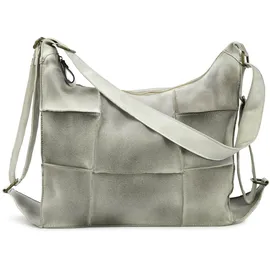 HARPA Schultertasche "GEORGIA", Mädchen, Gr. B/H/T: 15cm x 15cm x 41cm, weiß, grau, Baumwolle, unifarben, Taschen Schultertasche, in moderner Patchwork-Optik