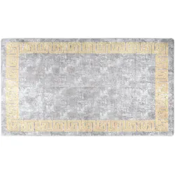 vidaXL Teppich Waschbar Grau 190x300 cm Rutschfest