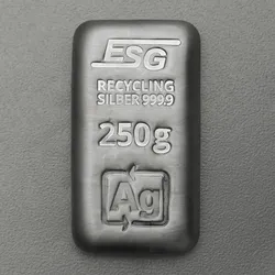 Silberbarren 250g ESG gegossen
