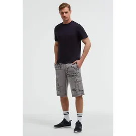 Camp David CAMP DAVID, Herren, Gr. L, Normalgrößen, grau blau, Popeline, Material: 100% Baumwolle, bedruckt, regular fit knielang, Hosen Shorts, aus Baumwolle