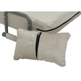 Mendler Schlafsessel HWC-K29, Klappsessel Schlafsofa Gästebett, Liegefläche 190x100cm, Stoff Chenille (370g/m2) ~ creme