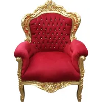 Casa Padrino Barock Sessel King Mod2 Bordeauxrot / Gold