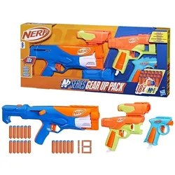 Hasbro F8633EU4 - Nerf N Series Gear Up Pack, High-Performance-Blaster-Set mit 3 Blaster und 18 Nerf N1 Darts