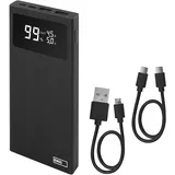 EMOS Powerbank BetaQ 10000mAh, 22,5 W Quick-Charge mit Passthrough und Display, 3X Output + 2X Input, inkl. Datenkabel USB/USB-C, Auto ON/Off, schwarz