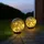 GLOBO 2er Set LED Solar Außen Tisch Lampe Garten Lichterkette Kugel Strahler Park Lampe rauch