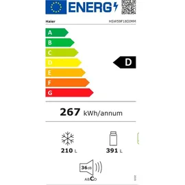 Haier SBS SERIE 5 HSW59F18DIMM Kühl-Gefrierkombination/Total No Frost/Smart hOn-App/HumidityZone/XXL Nutzinhalt/Leise nur 36 db(A) / Edelstahl