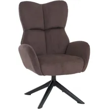 MCW Loungesessel Q54 Cord 320 g/m2 80 x 80 x 100 cm Dunkelbraun drehbar mit Wippfunktion