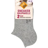 NUR DIE Sneakersocken 2er-Pack Baumwolle (2-Paar) grau 39-42