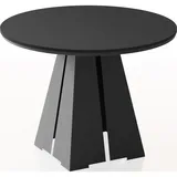 WFL GROUP Esstisch Schwarz, Holzwerkstoff, 8-Sitzer, Rund,Rund, 100x76x100 cm, Esszimmer Tische, Esstische