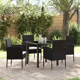 vidaXL Gartenmöbel-Set 5-tlg. Schwarz