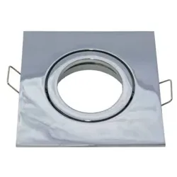 Einbaurahmen MR16 eckig schwenkbar 90mm Klickverschluss chrom