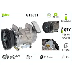 Kompressor Klimaanlage VALEO 813631 für Renault Modus Grand Twingo II