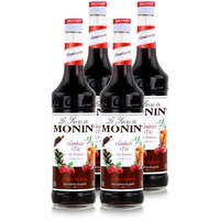 Monin Sirup Himbeer Tee 700ml - Cocktails Milchshakes Kaffeesirup (4er Pack)