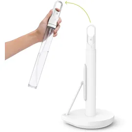 simplehuman Stehender Papierhandtuchhalter mit Sprühpumpe, weißer Edelstahl
