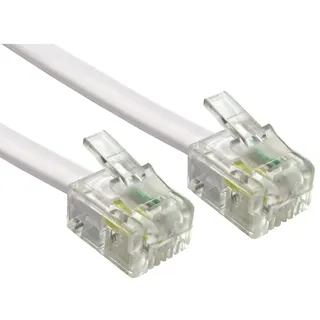 Alida Systems ® 30m ADSL Kabel - Premium Qualität/vergoldet Kontakt Pins/Hoch Geschwindigkeits Internet Breitband/Router oder Modem zu RJ11 Telefon Socket oder Microfilter/Weiß