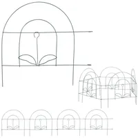 10 tlg. Beetzaun Metall Beetabgrenzung Ziergitter grün Blumenbeetzaun Minizaun