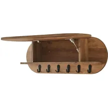 [en.casa] Wandgarderobe Vilkön 80 x 16 x 30 cm Walnuss
