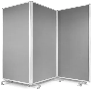 Office Marshal Filz-Stellwand Trennwand 3-teilig Grau