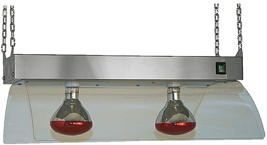 Mastro Infrarotlampen mit Edelstahlrahmenkonstrukt für Deckenmontage, 2x GN 1/1