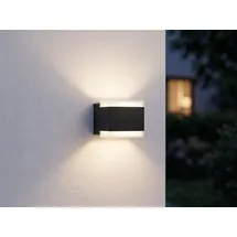 smartwares Außenwandleuchte Aluminium schwarz spritzwassergeschützt