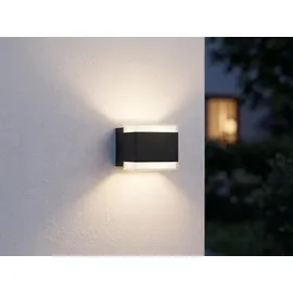 smartwares Außenwandleuchte Aluminium schwarz spritzwassergeschützt