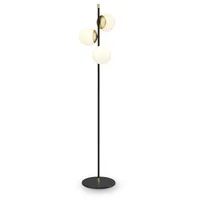 Licht-Erlebnisse Stehlampe Stehleuchte Wohnzimmer 150 cm in Gold Weiß