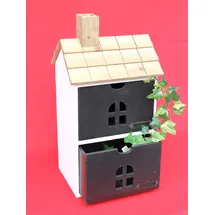 DanDiBo Ambiente Dandibo - Minikommode Haus Kommode 14b407 Schrank Mit 2 Schubladen 43 Cm Ordner Küchenregal