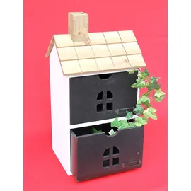 DanDiBo Ambiente Dandibo - Minikommode Haus Kommode 14b407 Schrank Mit 2 Schubladen 43 Cm Ordner Küchenregal