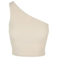 URBAN CLASSICS Ladies Cropped Asymmetric Top in Beige, Größe