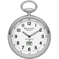 REGENT Taschenuhr REGENT, silber (edelstahlfarben), Taschenuhren, Damen, Taschenuhr, Quarzuhr, Herrenuhr, Funk, Kette