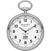 REGENT Taschenuhr REGENT, silber (edelstahlfarben), Taschenuhren, Damen, Taschenuhr, Quarzuhr, Herrenuhr, Funk, Kette
