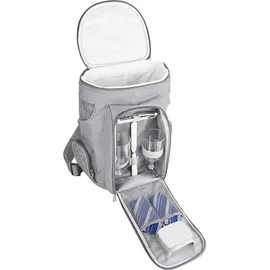 Brubaker Kühltasche für 2 Flaschen Wein und Champagner bis 1,5 l, gepolsterte Weinkühltasche - Picknicktasche isoliert, Thermotasche - tragbar m... - Grau