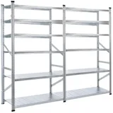 Proregal Fachbodenregal Silber, Metall, 240x210x50 cm, Freizeit, Heimwerken, Werkstatt, Schwerlastregale