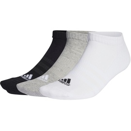 adidas Unisex Cushioned Sportswear 3 Pairs Sneaker-Socken, Medium Grey Heather/White/Black, S