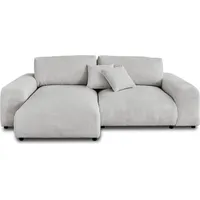 best mobilier Garance – Ecksofa beidseitig montierbar - 4-sitzer – aus Cord Hellgrau