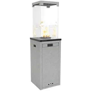 Kratki Patio Light - Terrassenheizer Gas 8,2 kW - Set mit Reduzierstück - Heizstrahler Terrasse - Heizpilz für Garden - Gartenkamin - Deko Terrasse Outdoor
