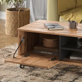 Vicco Couchtisch Amber Braun Eiche 90 x 40 cm