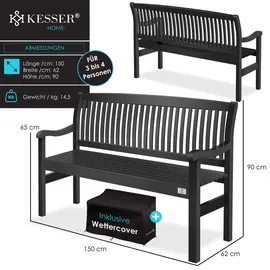 Kesser Gartenbank 150 cm Schwarz