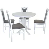 HOFMANN LIVING AND MORE Essgruppe »5tlg. Tischgruppe«, (Spar-Set, 5 tlg., 5tlg. Tischgruppe), Stühle montiert, weiß