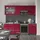Vicco Küchenzeile Fame-Line 240 cm Bordeaux Hochglanz/Anthrazit