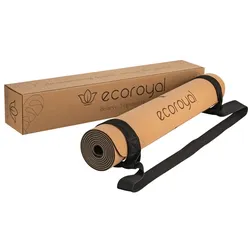 Ecoroyal Yogamatte Kork Believe I Korkmatte mit Tragegurt - 183 x 61 x 0,4 cm