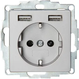 Kopp Schuko-Steckdose Unterputz stahlfarben 2 St.