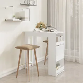 vidaXL Bartisch mit Ablagefläche 102 x 50 x 103,5 cm Weiß