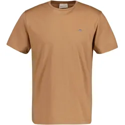 GANT Herren T-Shirt - REGULAR SHIELD, Rundhals, kurzarm, Baumwolle, Stickerei Khaki M