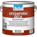 HERBOL Offenporig Deck Aqua 2.5 Liter WEISS seidenmatt Wetterschutzfarbe