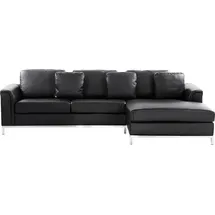 Beliani Ecksofa Schwarz Echtleder L-Förmig Linksseitig Modern Wohnzimmer - Schwarz